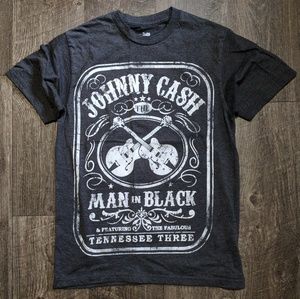 Johnny Cash charcoal heather tee, Small